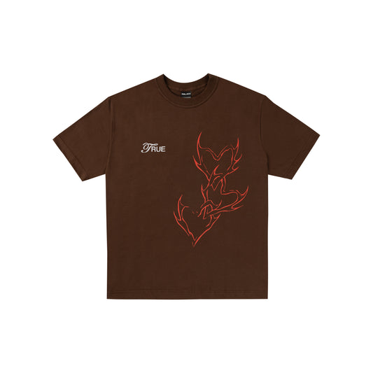 TEE TRUE "LOVED" MARROM